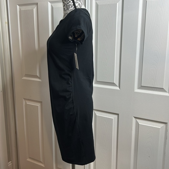 Sonoma Black Maternity Mini Dress Short Sleeve Crew Neck New S - Picture 4 of 5